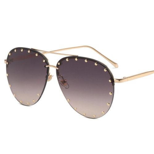 Frameless Sunglasses Cross border Punk Personality Rivets Sunglasses Fashion Toad Sunglasses